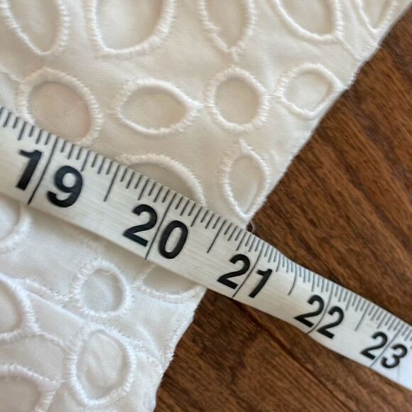 J.Crew White Eyelet wide leg tie waist pant 2 - Picture 3 of 8